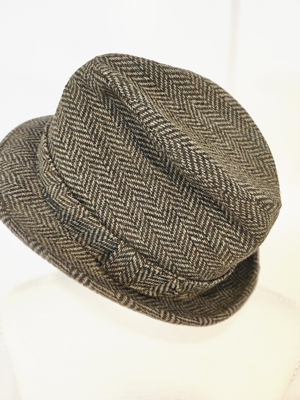 Men's Herringbone Tweed Hat in Brown - Refined Casual Fedora